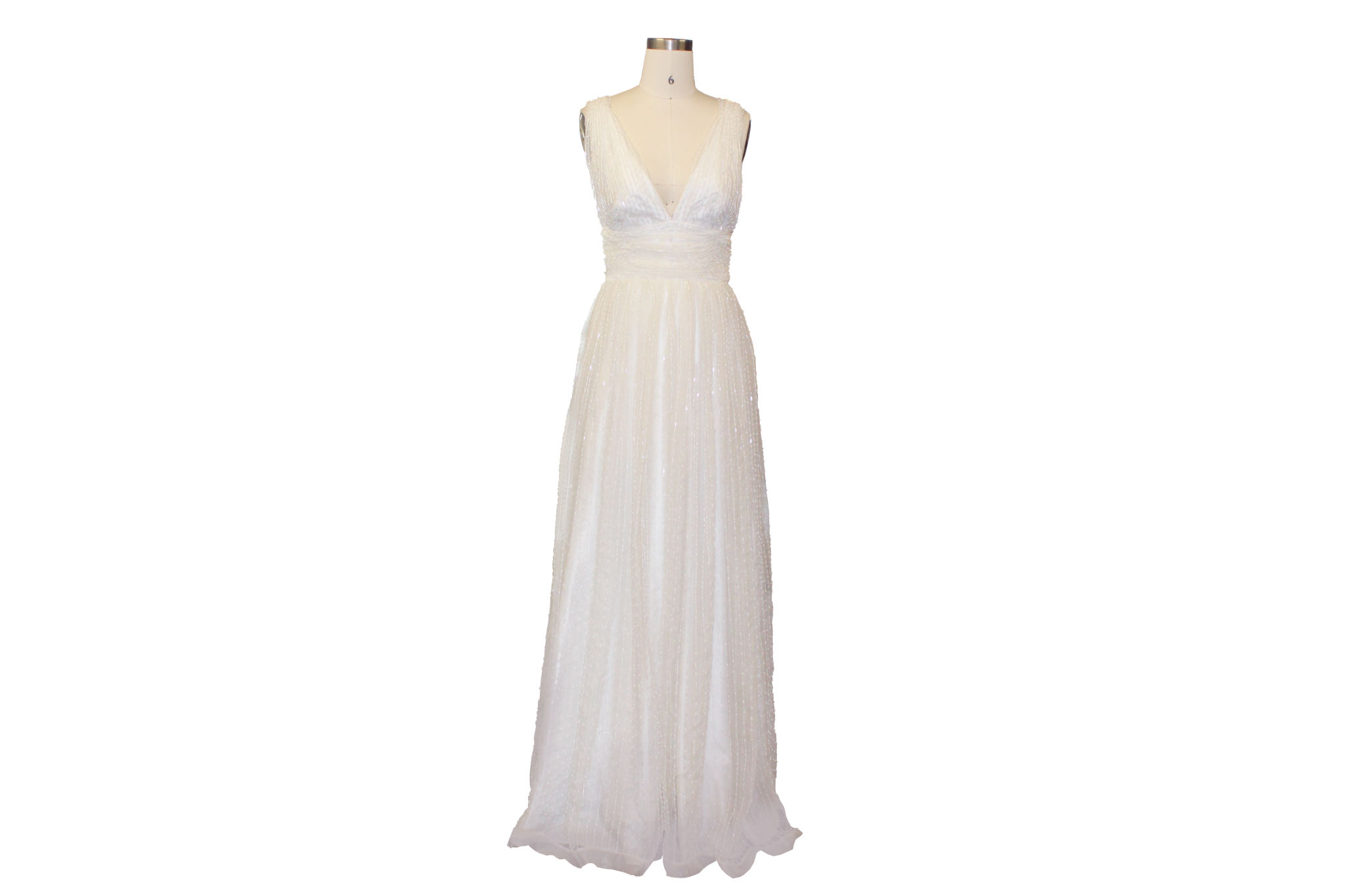 Beaded V-Neckline Gown - Connie Tao Designs | Custom Wedding Dresses in ...
